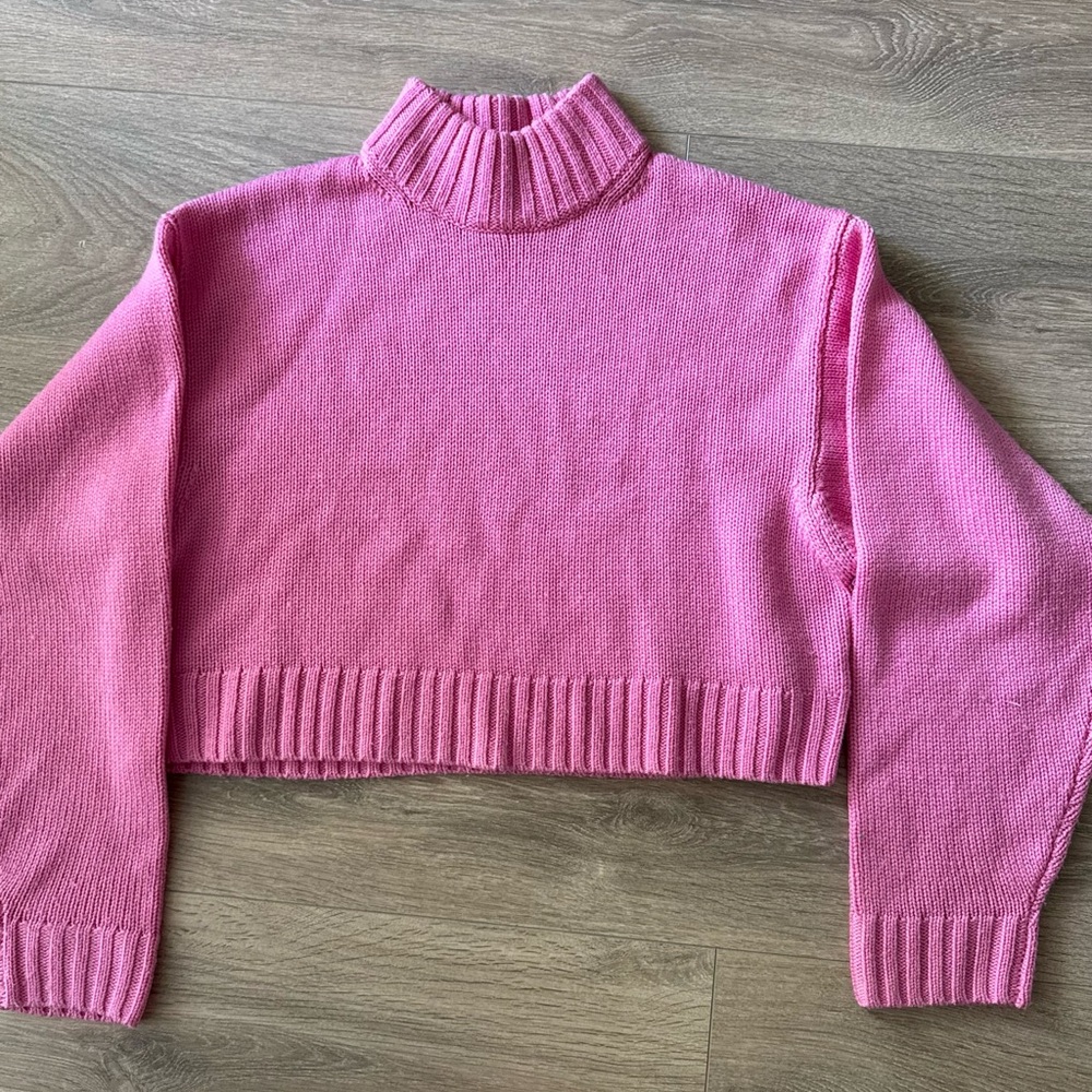 Aritzia Wilfred Free Merino Wool Pink Sweater